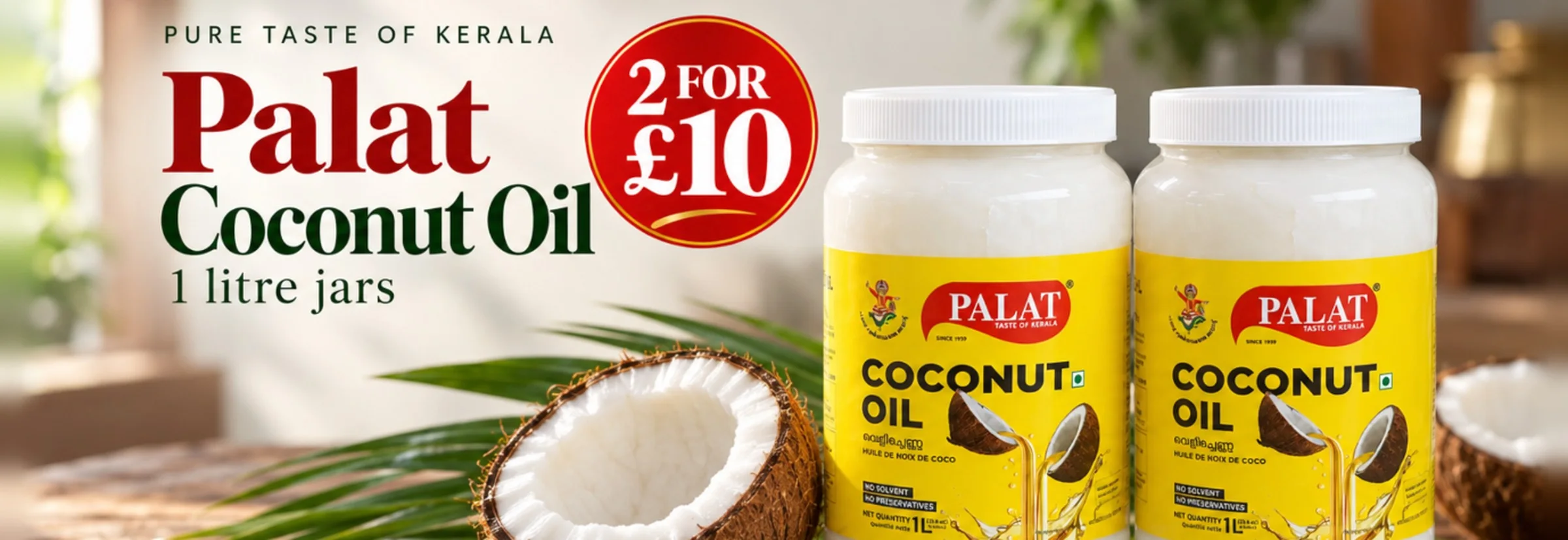 Palat Coconut Oil 1L: 2 for £10
