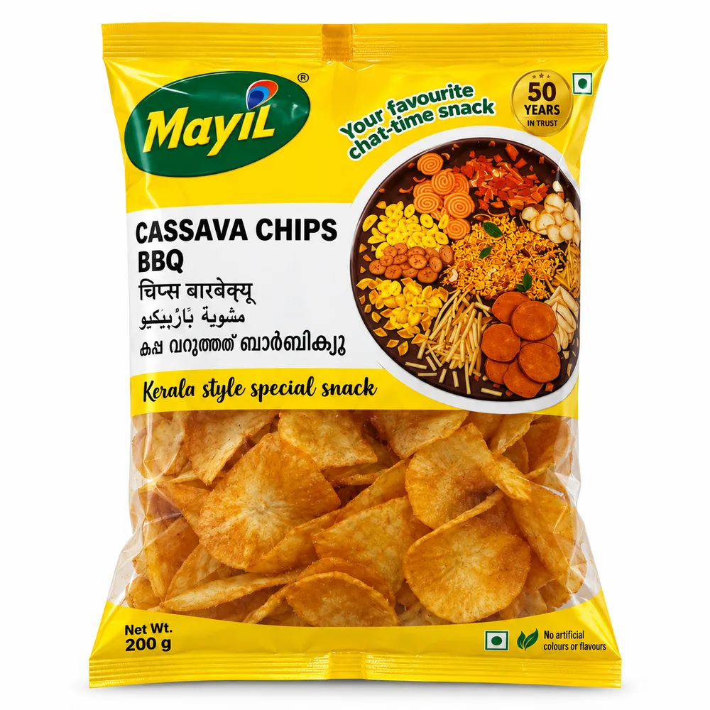 Mayil BBQ Cassava Chips Round 150g