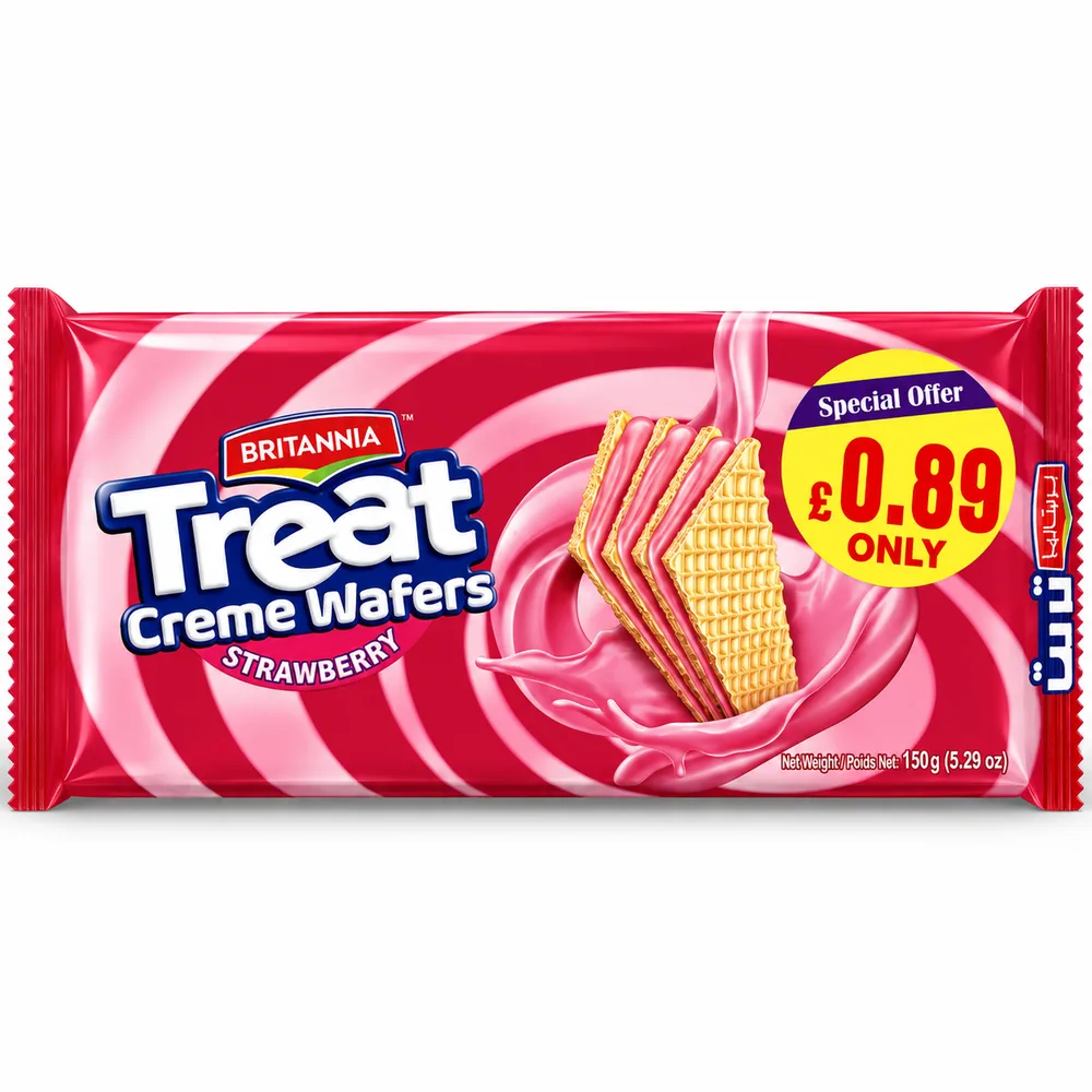 Britannia Treat Cream Wafer Strawberry 150g