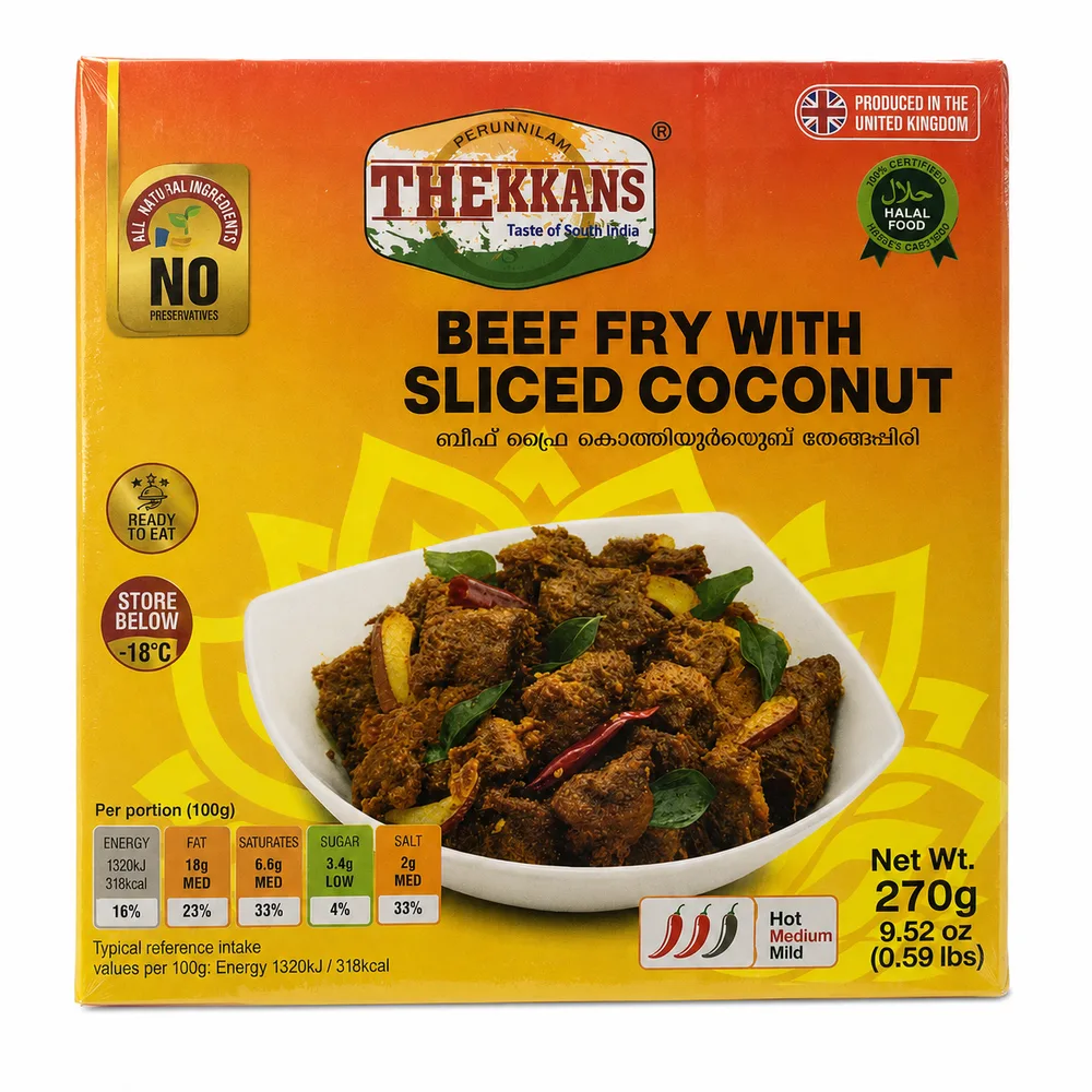 Thekkans Beef Fry with Sliced Coconut 270g