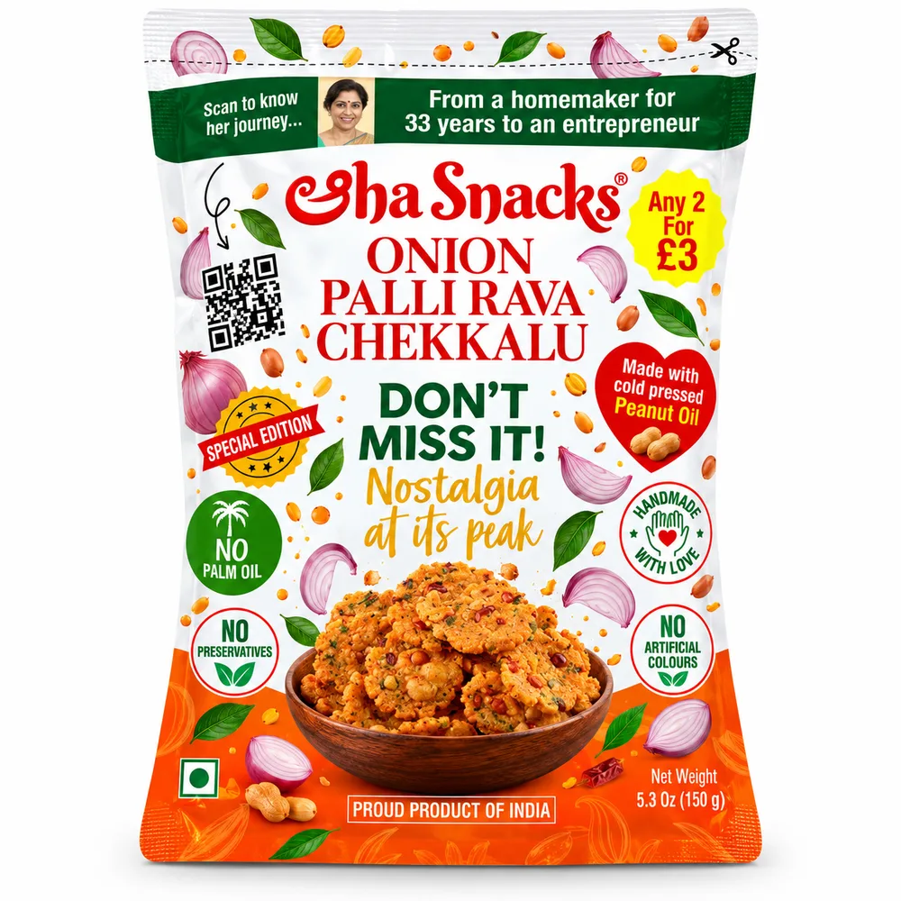 Aha Onion Palli Rava Chekkalu 150g